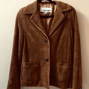 Impermeable Platinum vintage leather suede blazer